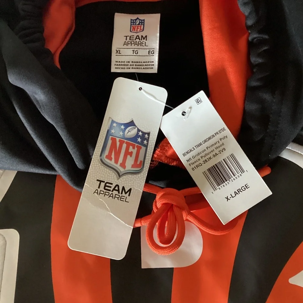 NEW NFL Men's Cincinnati Bengals Hooded Sweatshirt Size XL